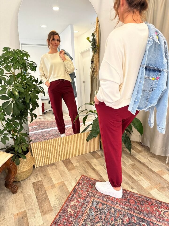 Oversize Modal Kumaş Ekru Kadın Sweat