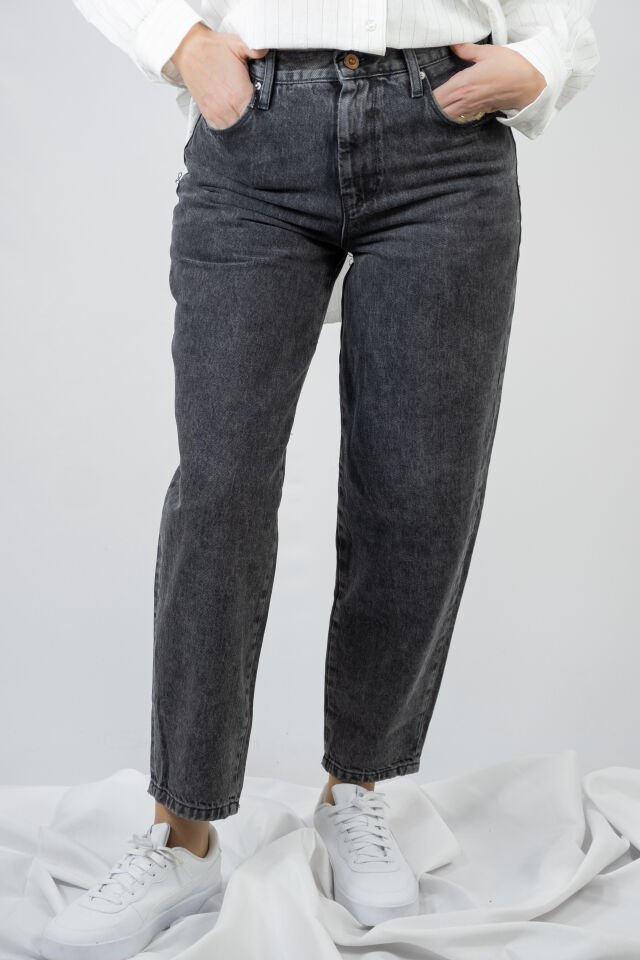 Baloon Fit Yüksek Bel Gri Jean