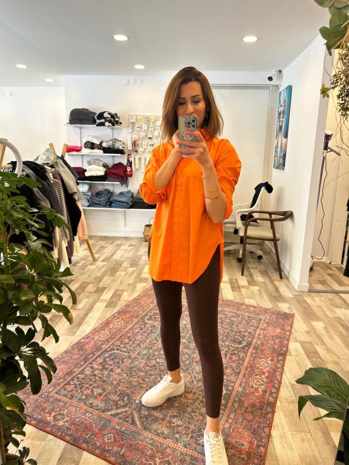 Oversize Turuncu Gömlek