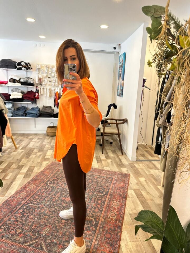 Oversize Turuncu Gömlek