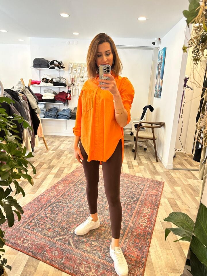 Oversize Turuncu Gömlek