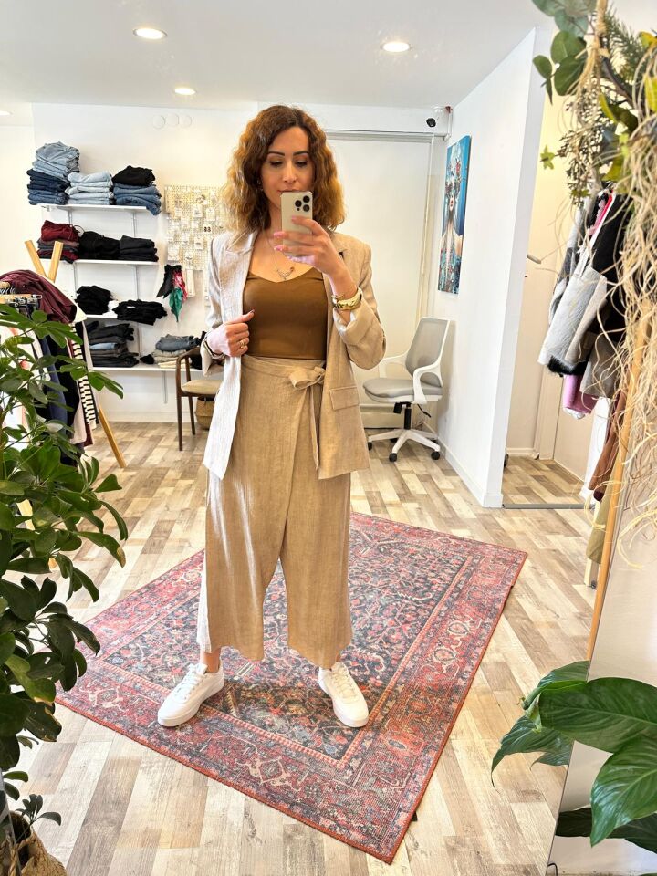 Tasarım Blazer Ceketli Şalvar Takım
